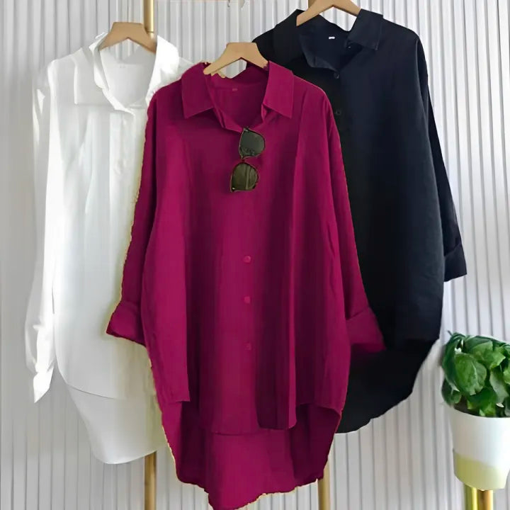 New Trending Linen Collar Shirt for Women/Girls - Comfortable and Breathable, Available in Multiple Colors