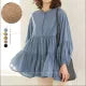 New stylish 2 layers frill linen top shirt for firls/women