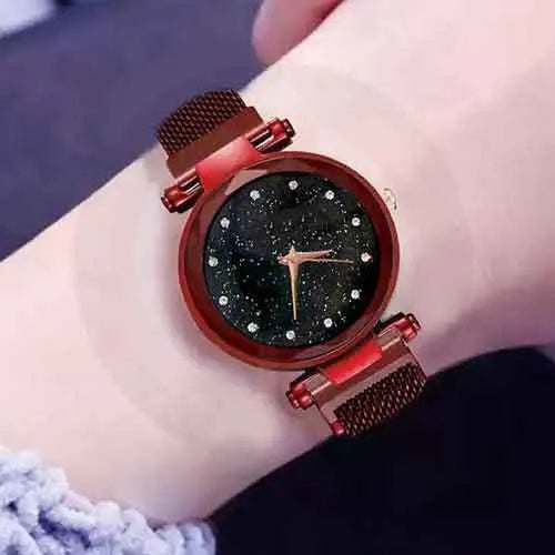 Stainless Steel Magnet Strap Led Digital Watch For Girls - All Colors Available