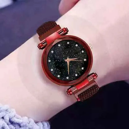 Stainless Steel Magnet Strap Led Digital Watch For Girls - All Colors Available